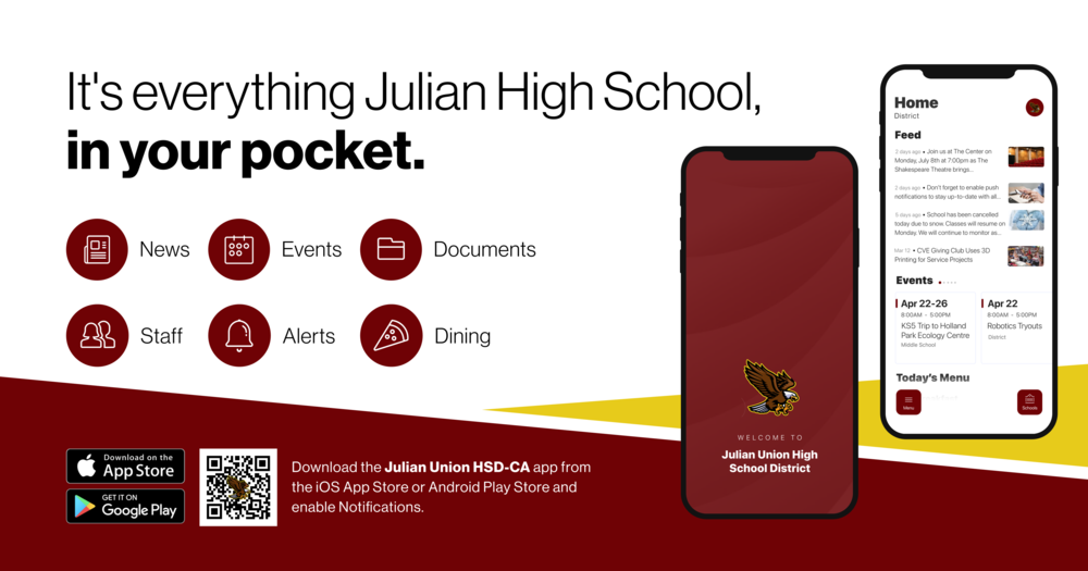 Infographic for the Julian High School App.
